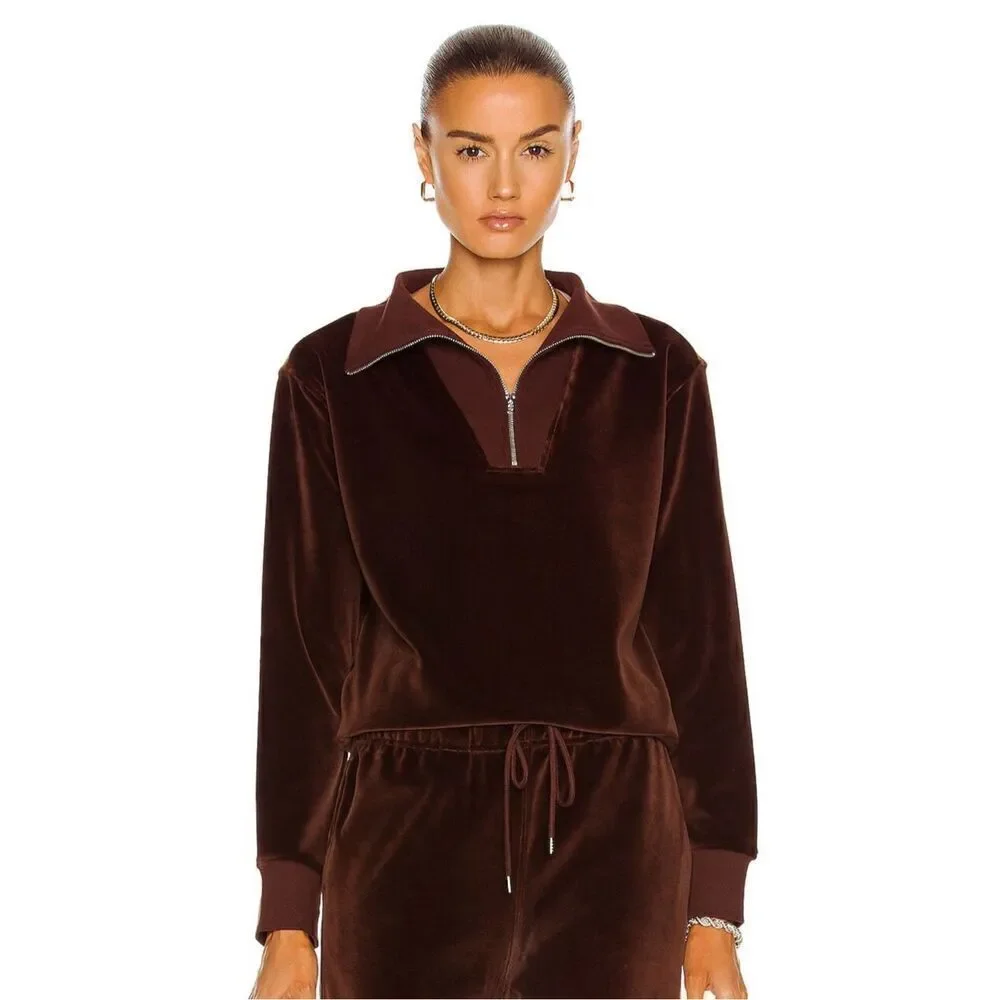 NILI LOTAN Bentley Quarter‎ Zip Sweatshirt Size Medium